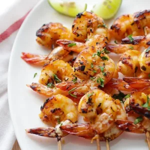 10 Healthier American Hot Foods to Enjoy, Chili Lime Shrimp Skewers