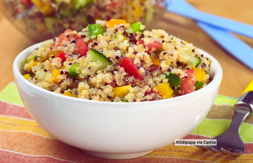 Healthy quinoa salad with vegetables