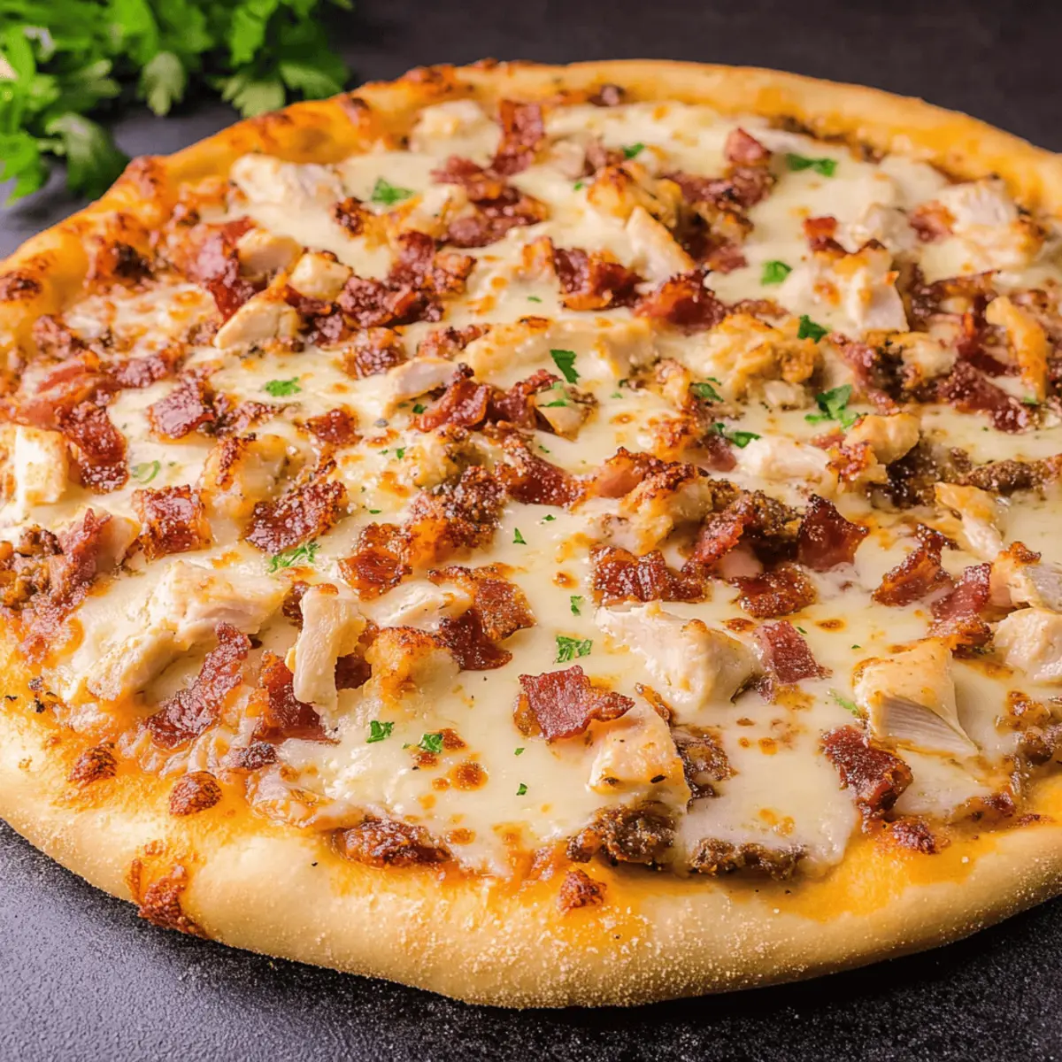 Bacon Alfredo Pizza