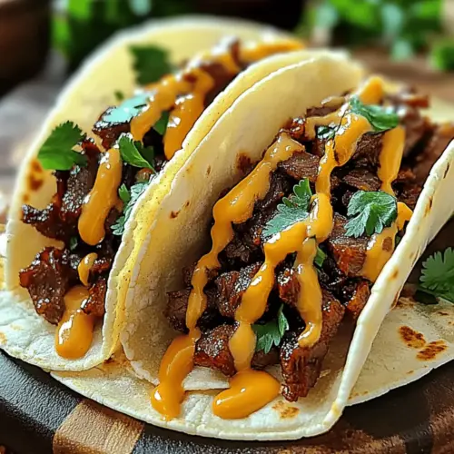 Garlic Butter Honey BBQ Beef Tacos