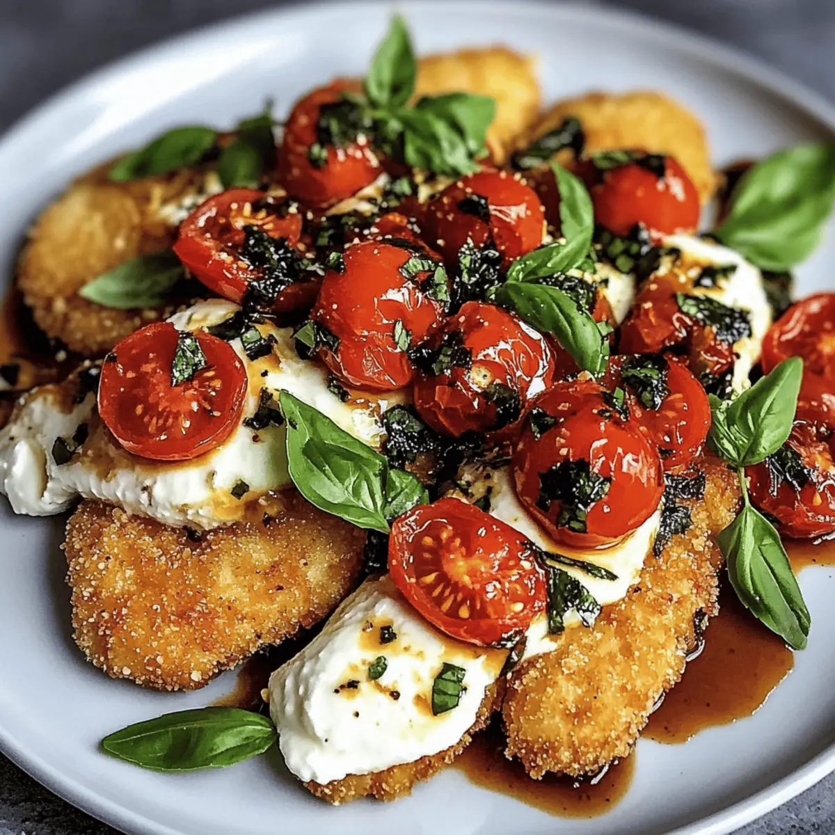 Crispy Chicken with Mozzarella, Tomato, and Basil
