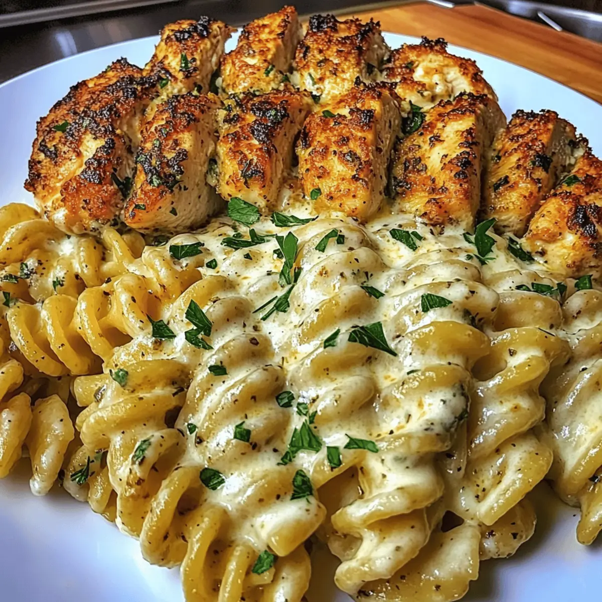 Cheesy Cajun Chicken Twisted Pasta in Creamy Mozzarella Alfredo Sauce