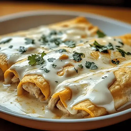 CHICKEN ENCHILADAS WITH SOUR CREAM WHITE SAUCE