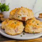 Breakfast Protein Biscuits with Ham and Cheddar