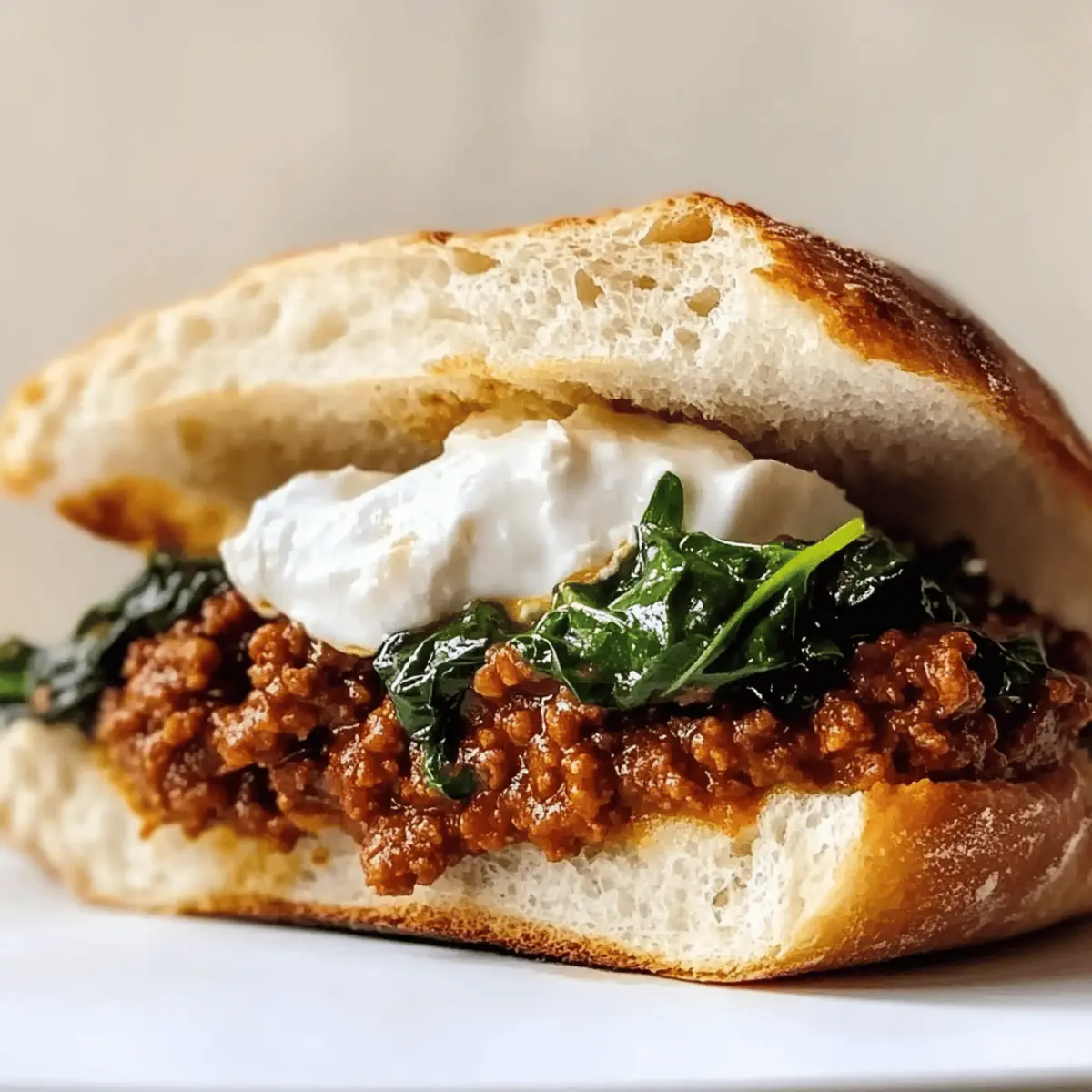 Chunky Sloppy Joe on Fresh Ciabatta