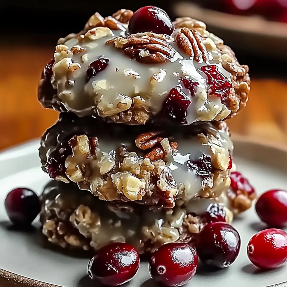 No-Bake Cranberry Pecan Praline Cookies