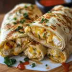 Ooey-Gooey Cheesy Garlic Chicken Wraps