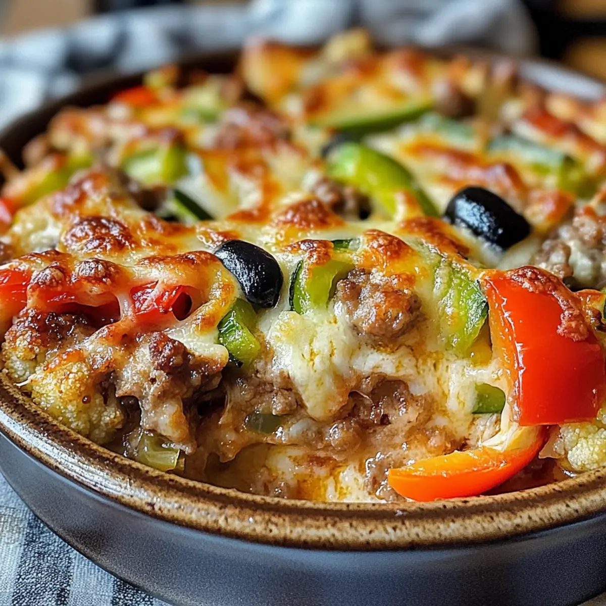 Low Carb Cottage Cheese Pizza Bowl