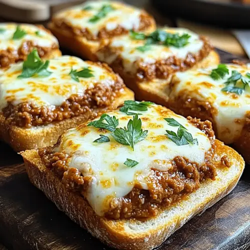 Cheesy Garlic Bread Sloppy Joe Melts