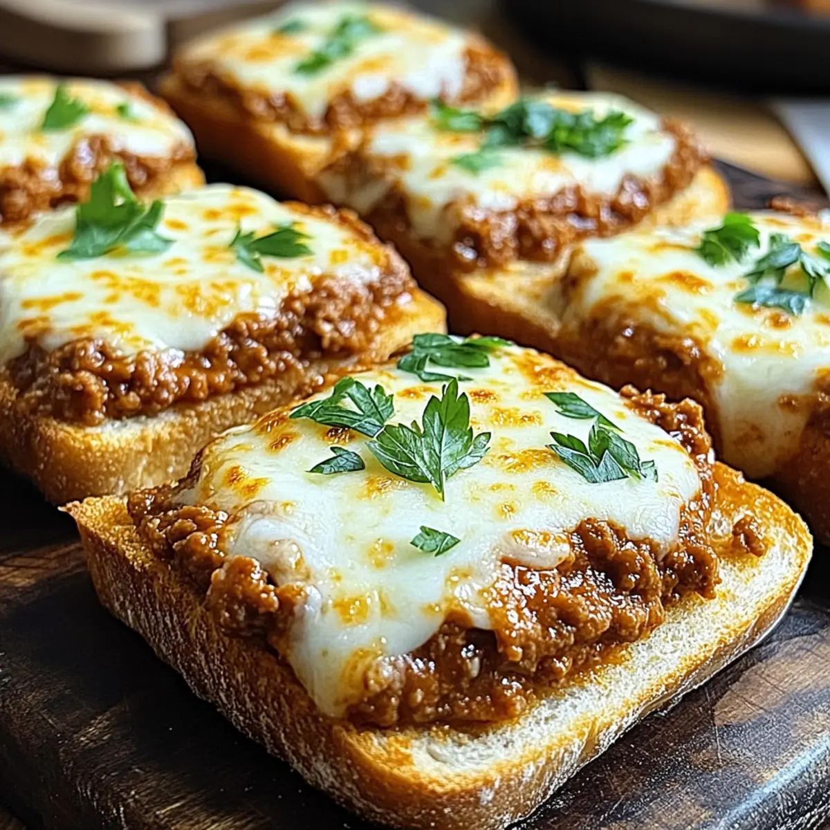 Cheesy Garlic Bread Sloppy Joe Melts