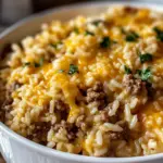 Cheesy Ground Beef and Rice Casserole