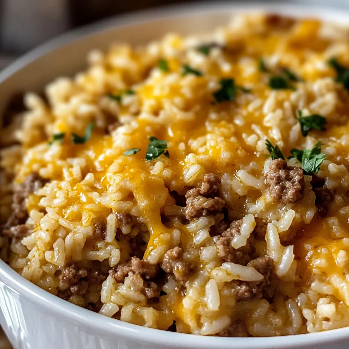 Cheesy Ground Beef and Rice Casserole