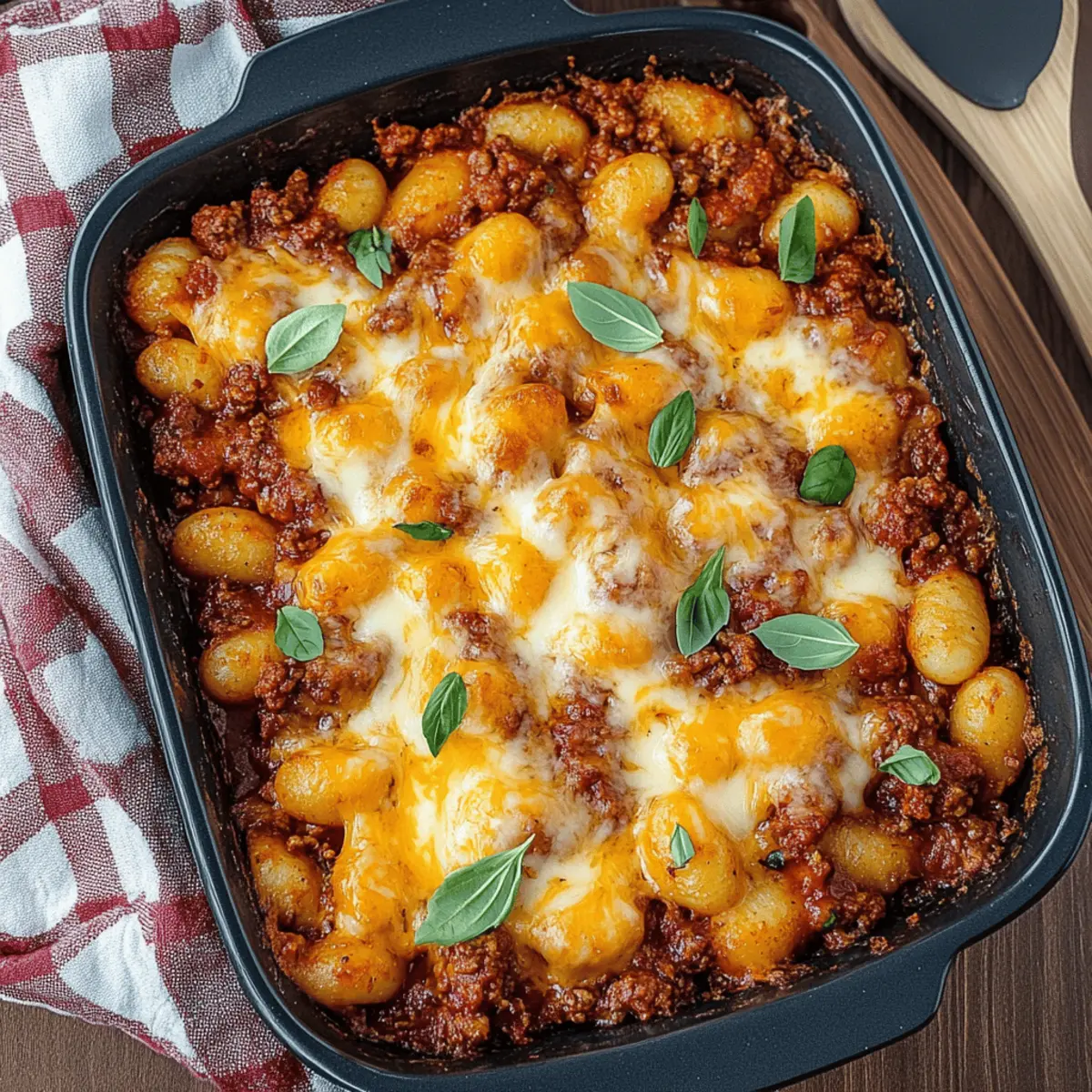 Cheesy Bolognese Gnocchi Bake