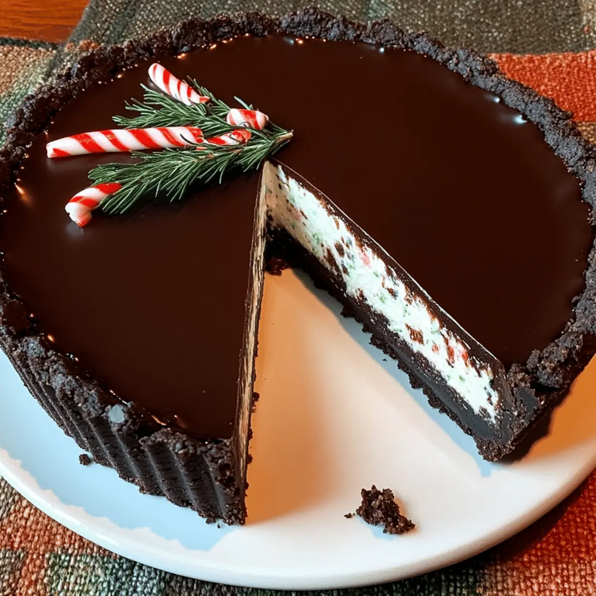 Dark Chocolate Peppermint Mousse Tart