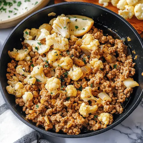 Garlic Butter Ground Turkey with Cauliflower