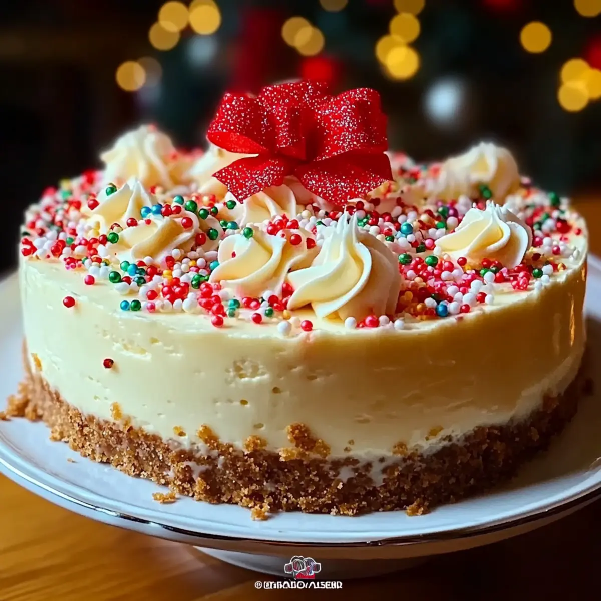 Christmas Sugar Cookie Cheesecake