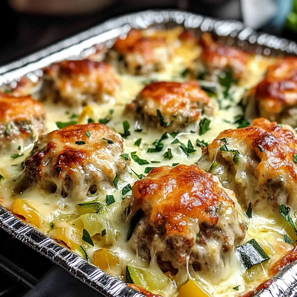 Southern Style Baked Chicken Ricotta Meatballs with Spinach Alfredo Sauce