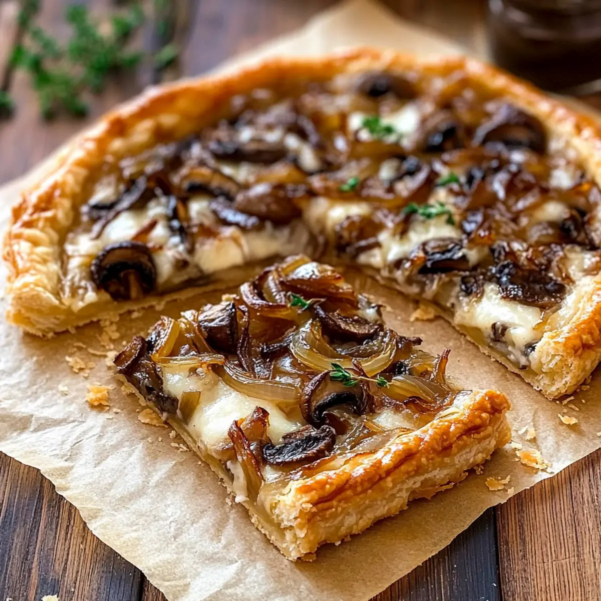 French Onion Mushroom Tart