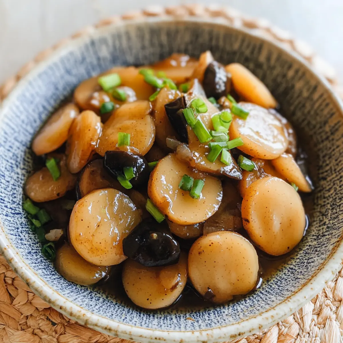Braised Daikon with Shiitake Mushrooms