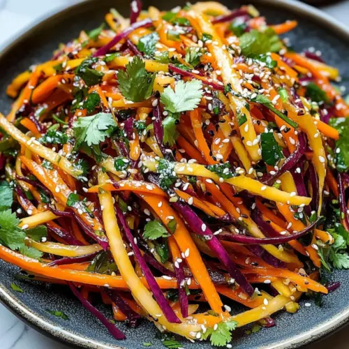 Shaved Rainbow Carrot Sesame Salad
