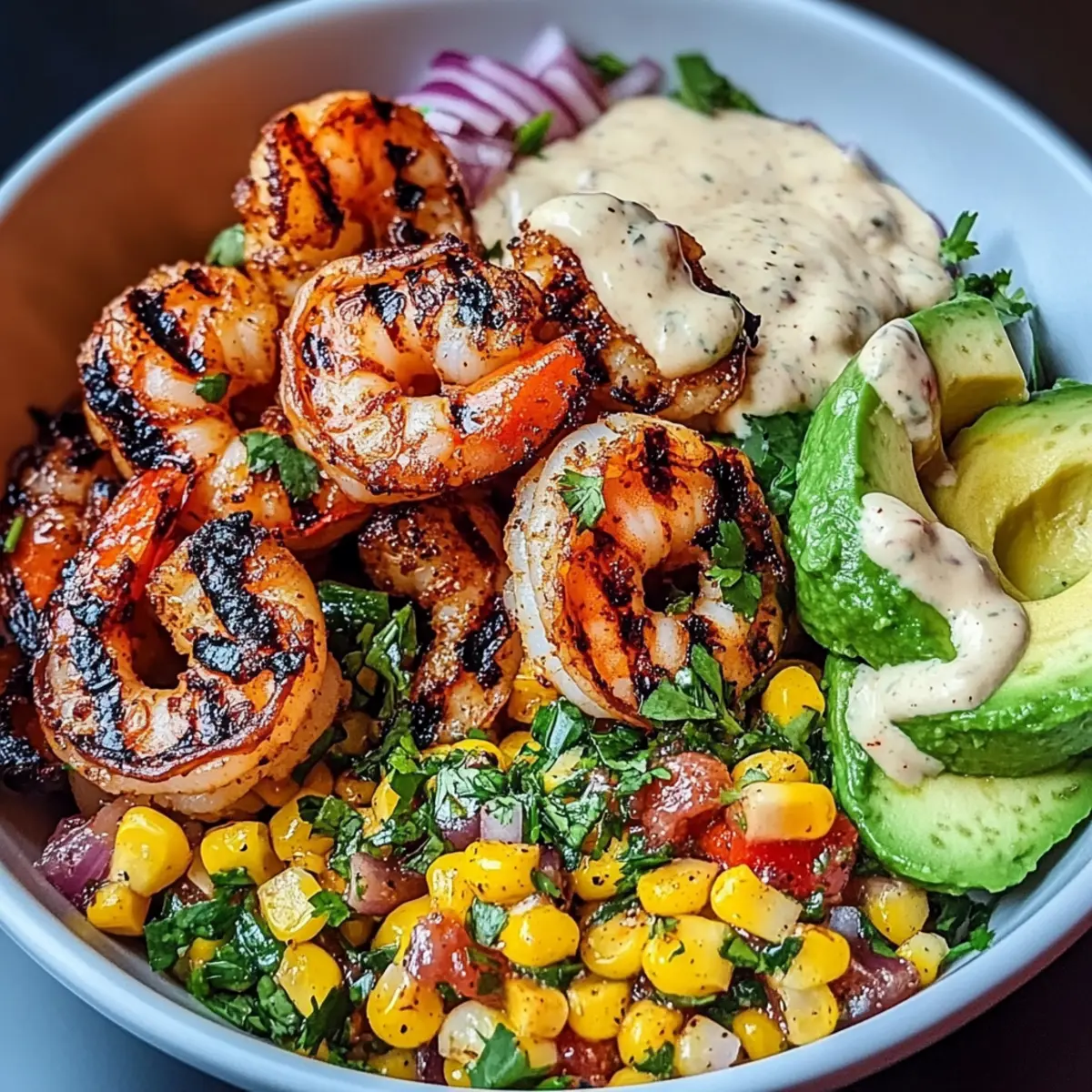 Grilled Shrimp Bowl with Avocado