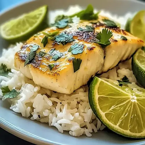 Coconut Lime Fish with Rice