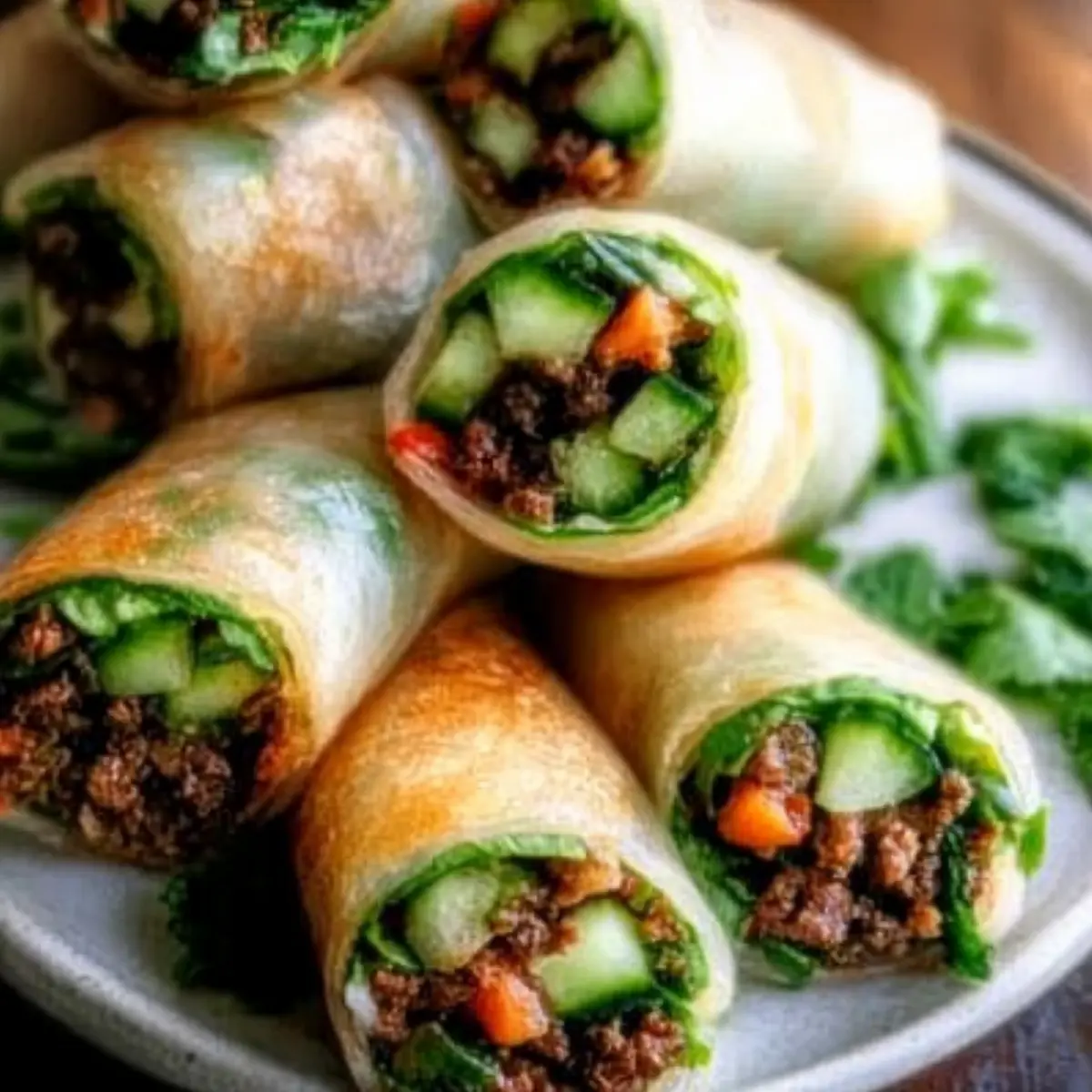 Thai Basil Beef Rolls