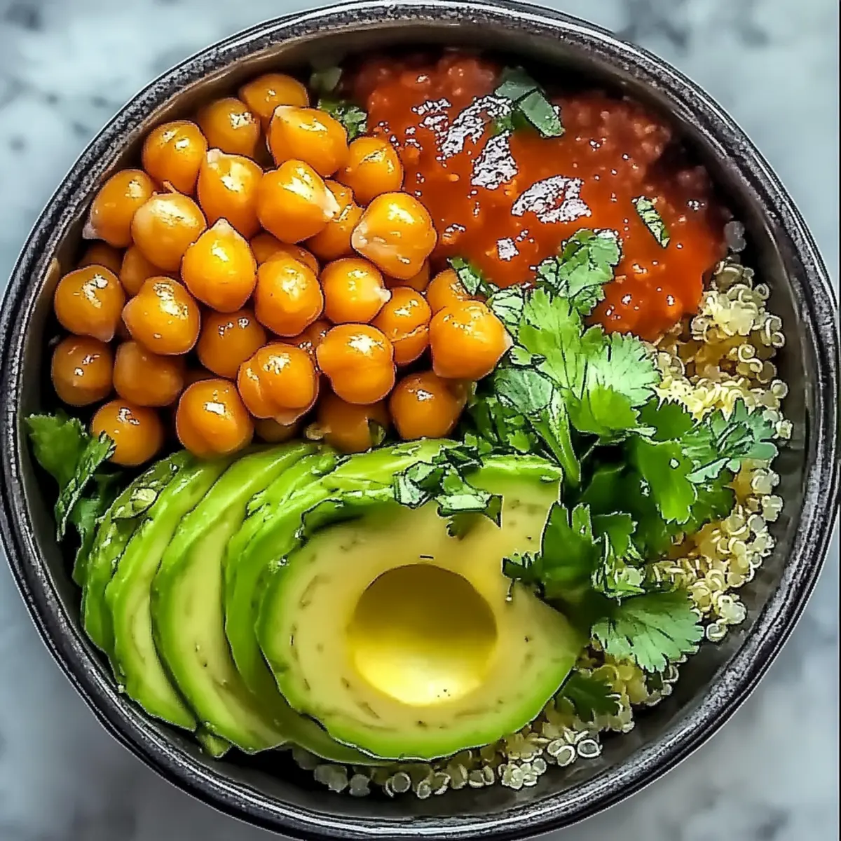 Spicy Chickpea Avocado Bowl