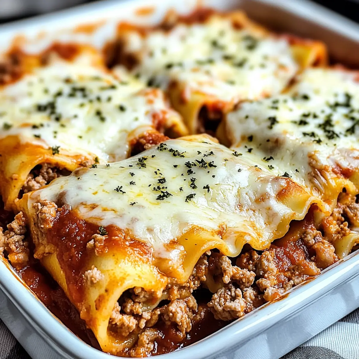 Beefy Cheesy Lasagna Roll Ups
