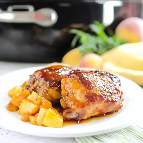 BBQ Peach Chicken Thighs