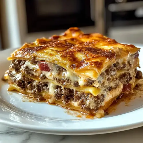 Parmesan Garlic Bacon Cheeseburger Lasagna