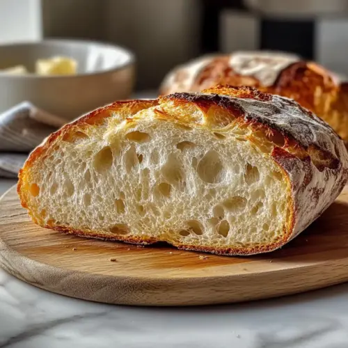 Crusty Golden Sourdough Bread