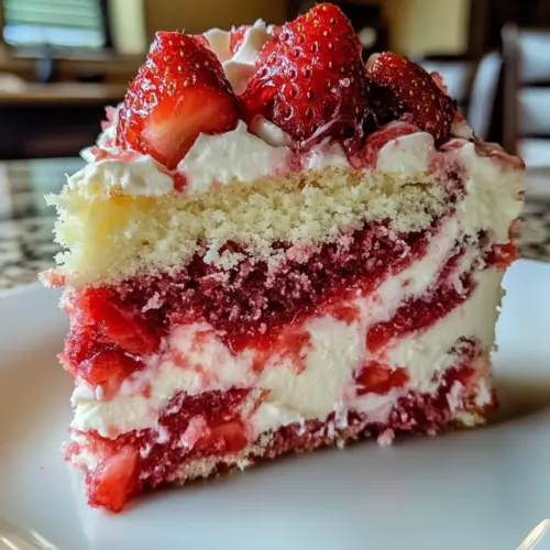 Strawberry Earthquake Cake