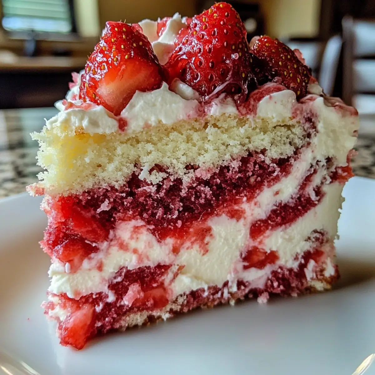 Strawberry Earthquake Cake
