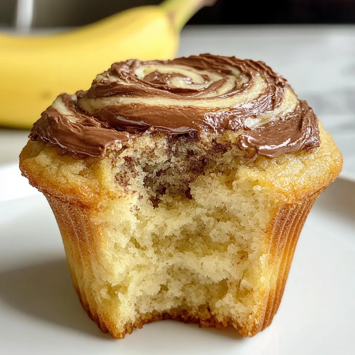Nutella Swirl Banana Muffins