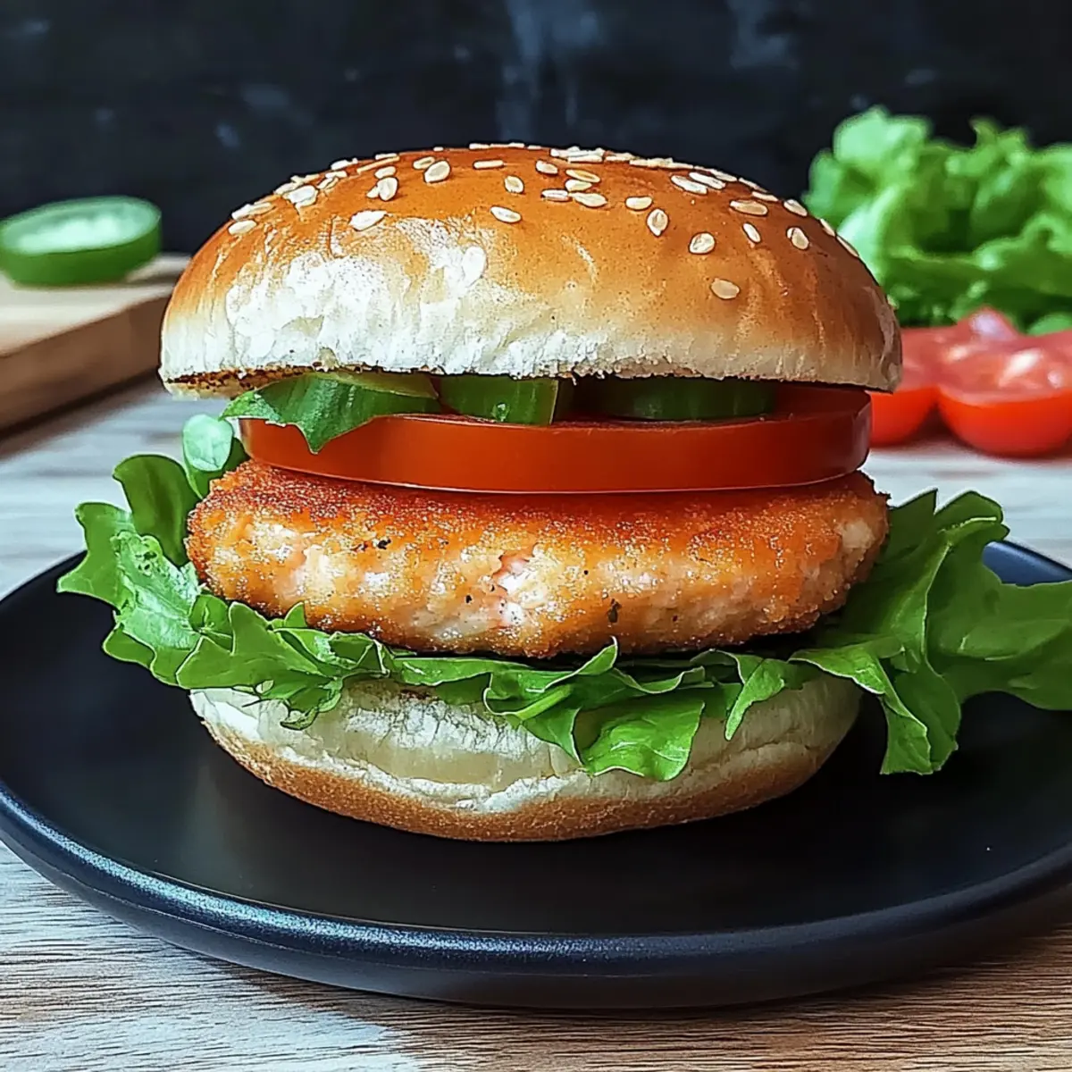 Air Fryer Salmon Burger
