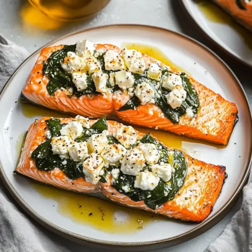 Stuffed Salmon With Spinach & Feta