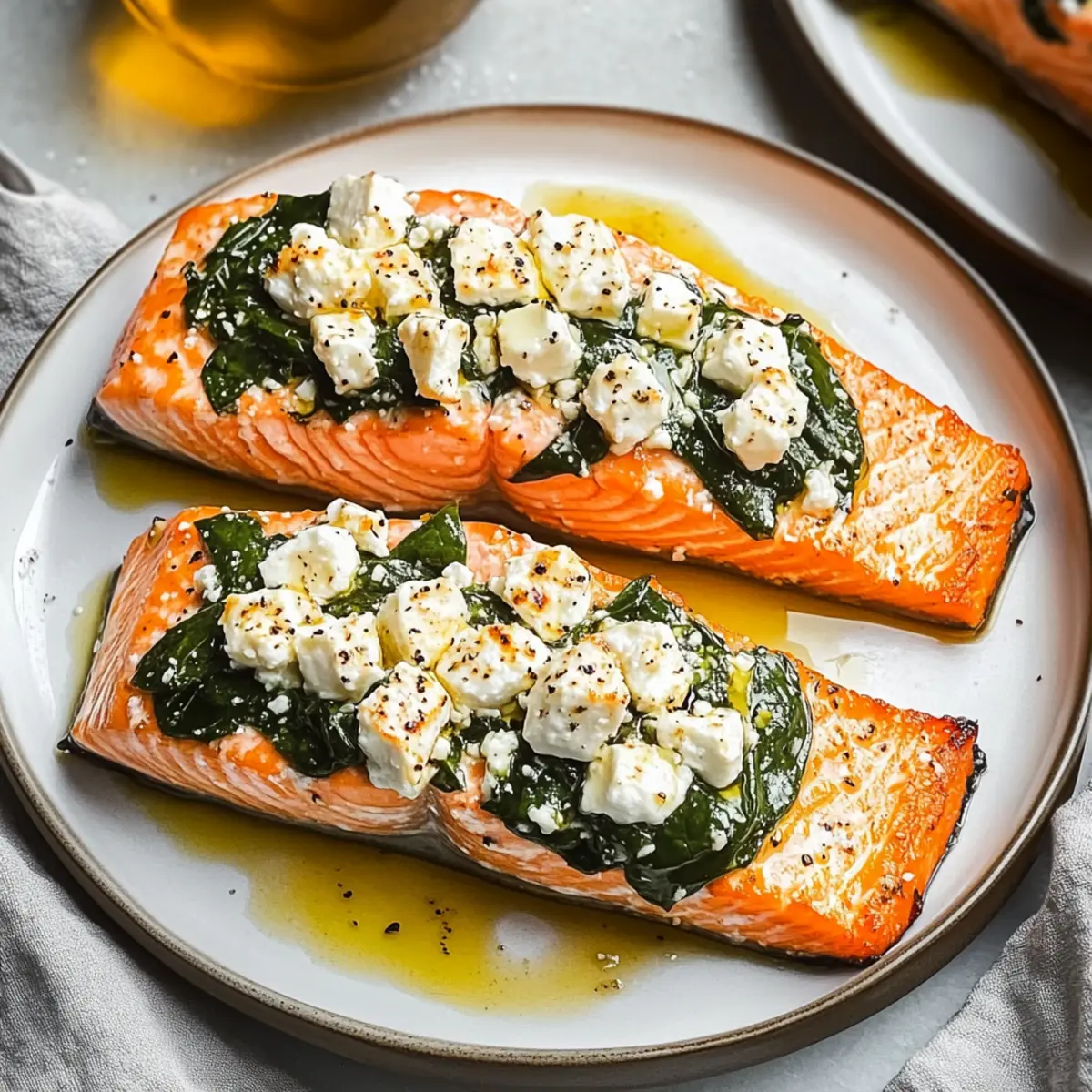 Stuffed Salmon With Spinach & Feta
