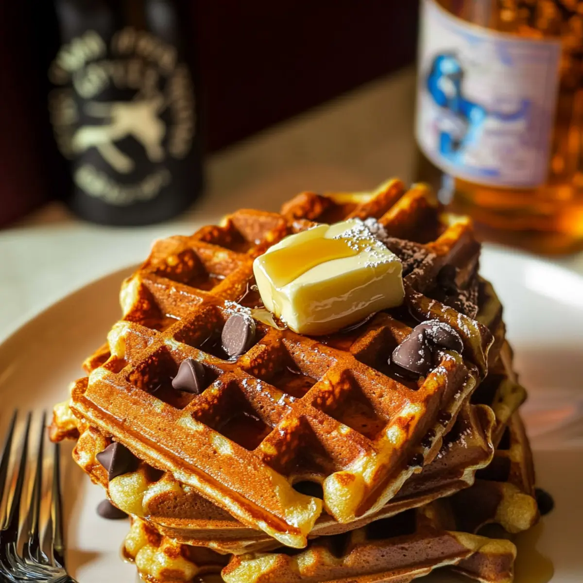 Espresso Bourbon Maple Waffles