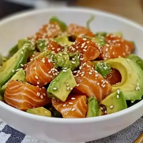 Wasabi Avocado Salmon Salad