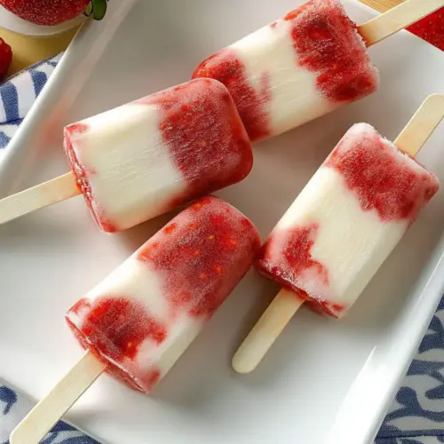 Strawberry-Rosemary Yogurt Pops