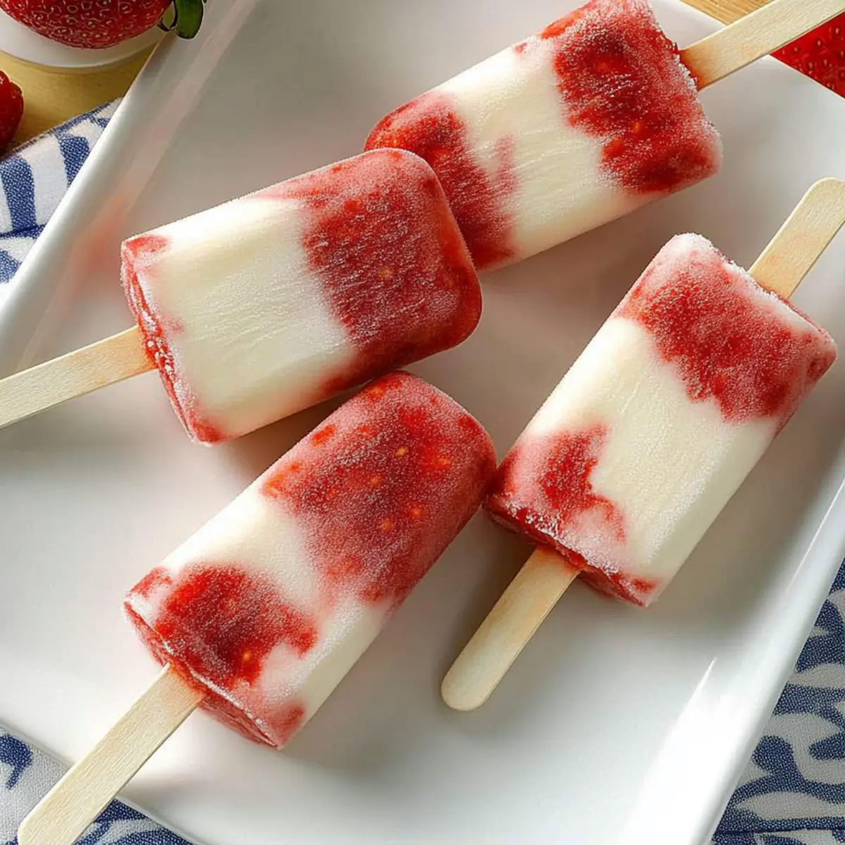 Strawberry-Rosemary Yogurt Pops
