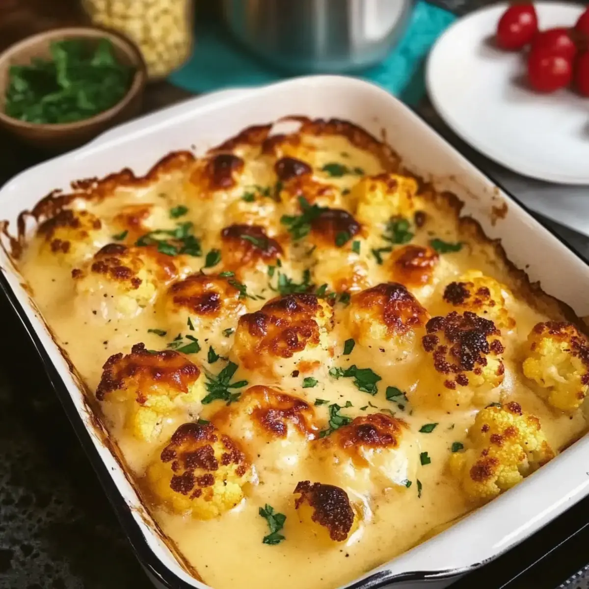 Creamy Cheesy Cauliflower Bake