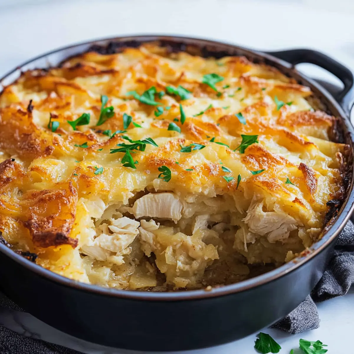 Cheesy Chicken Hashbrown Casserole