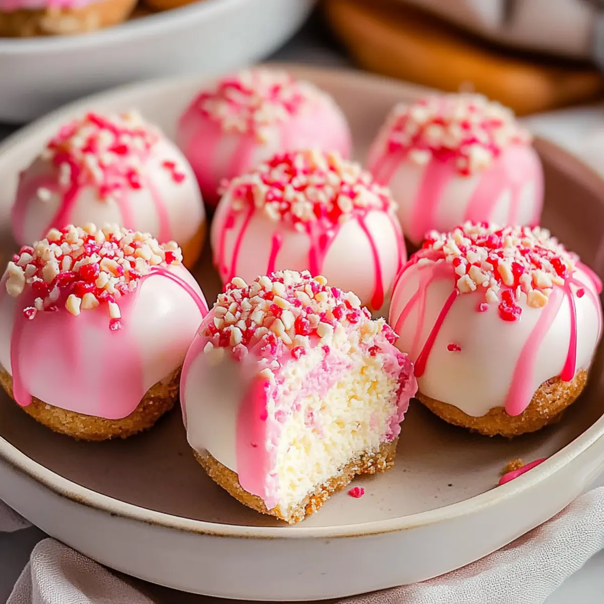 Cherry Chip Cheesecake Bites