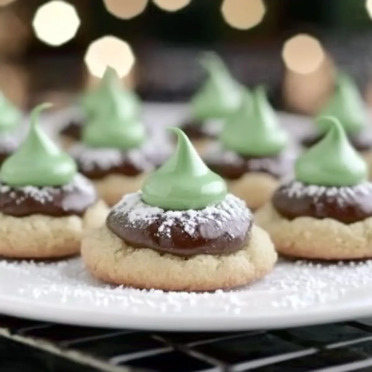 Mint Chocolate Blossom Cookies