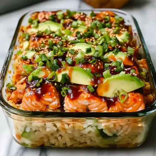 Spicy Salmon Sushi Bake