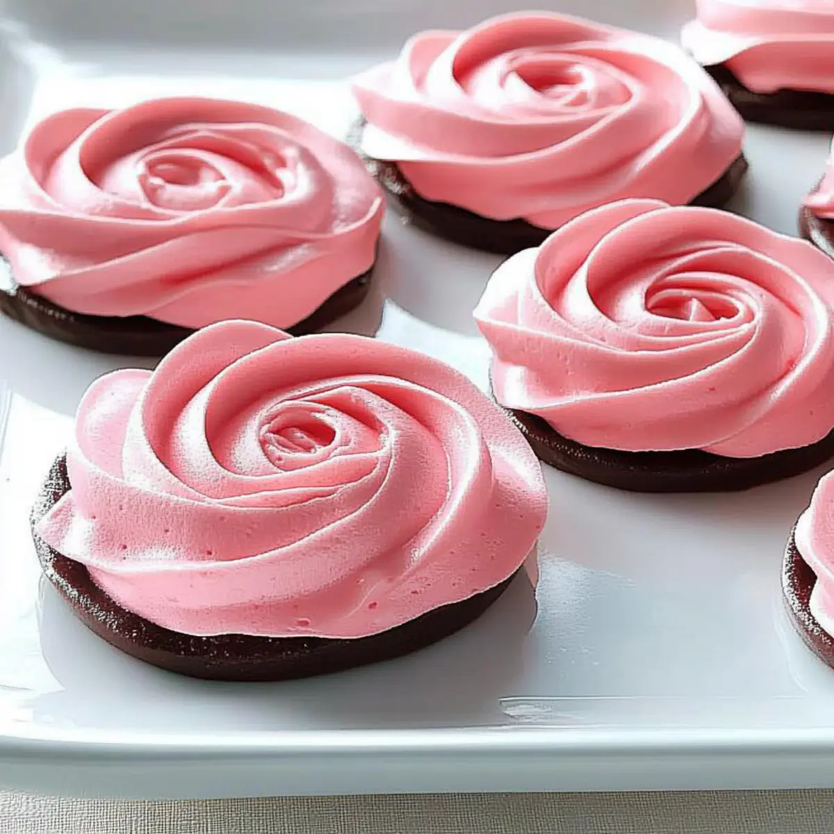Chocolate-Dipped Strawberry Meringue Roses