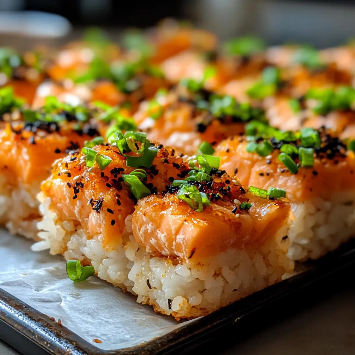 Spicy Salmon Sushi Bake