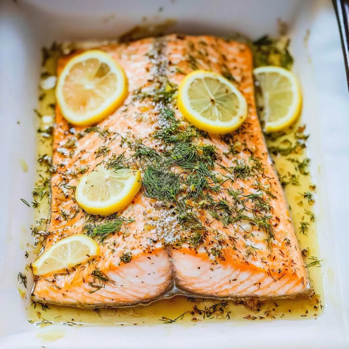 Garlic Dill Lemon Baked Salmon